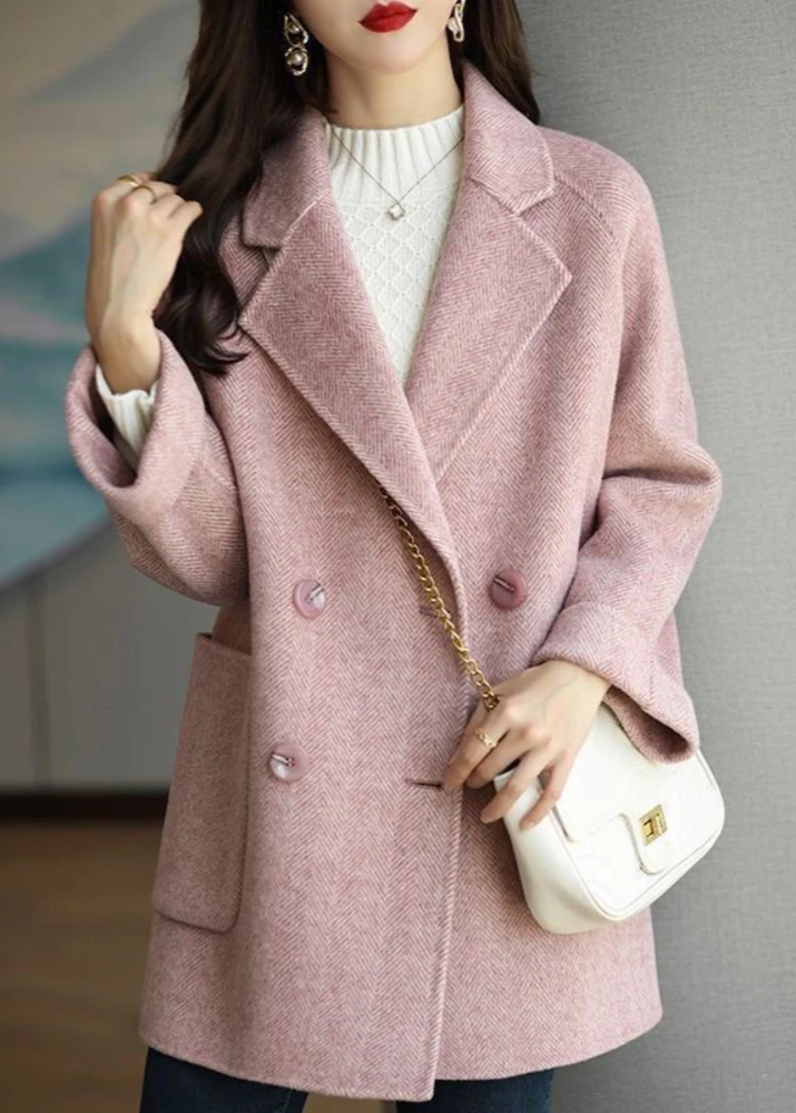 Women's Oversized Herringbone Wool Blend Coat