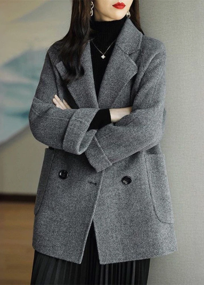 Women's Oversized Herringbone Wool Blend Coat