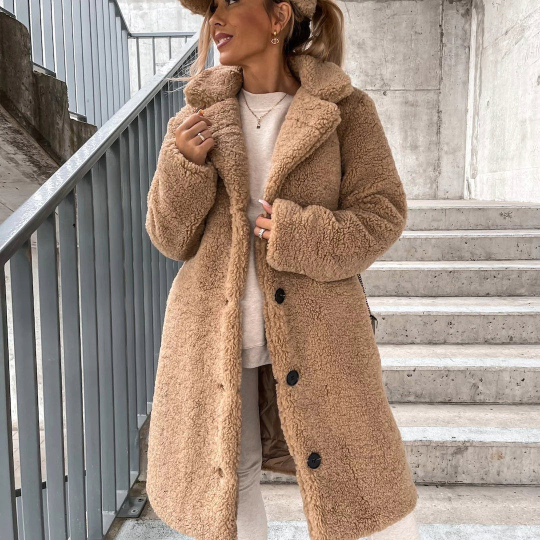 Women's Oversized Teddy Longline Coat
