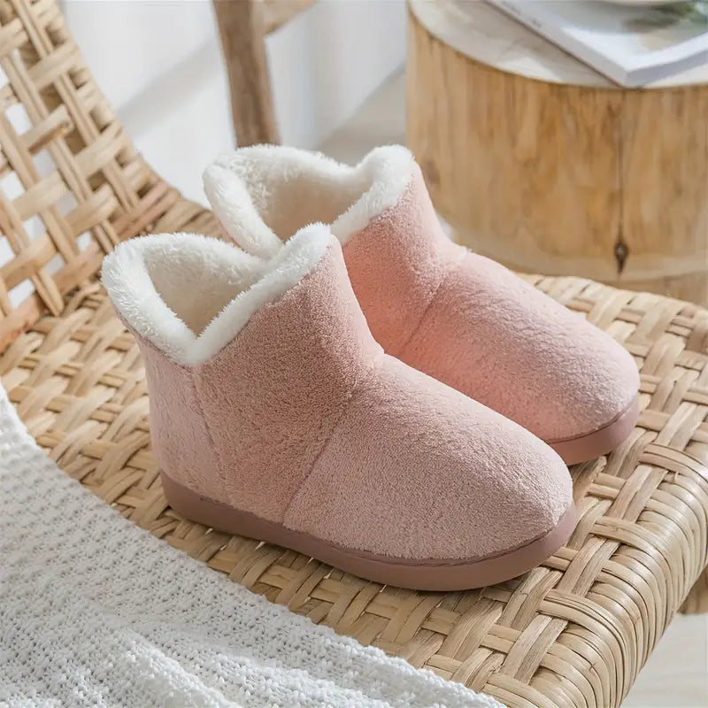 Women's Plush Fleece-Lined Bootie Slippers