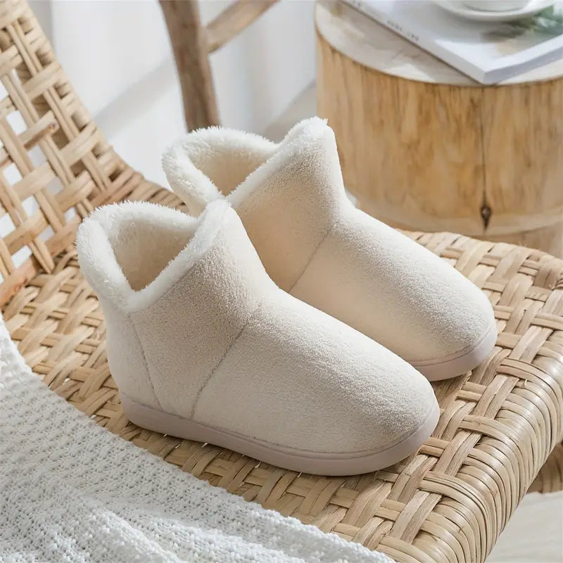 Women's Plush Fleece-Lined Bootie Slippers