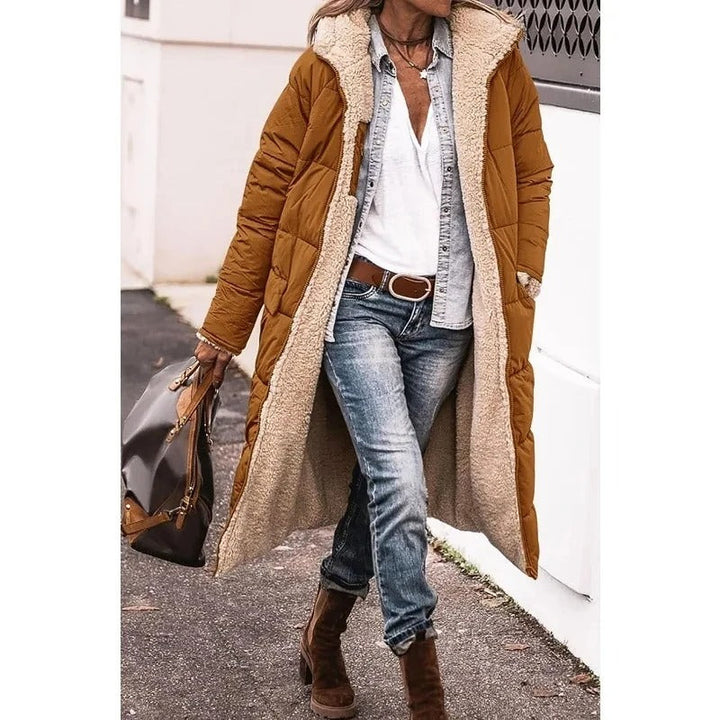 Women's Quilted Sherpa Lined Longline Coat