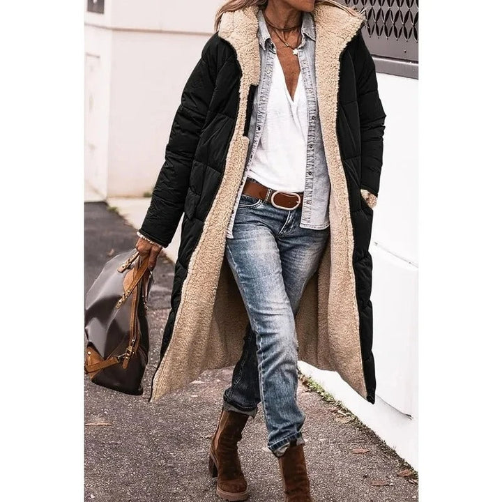 Women's Quilted Sherpa Lined Longline Coat