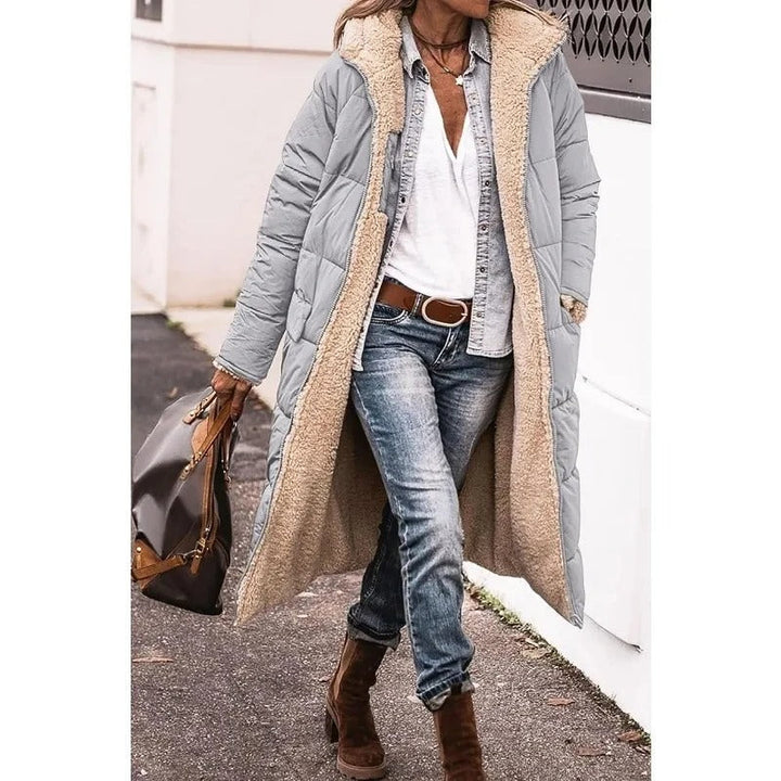 Women's Quilted Sherpa Lined Longline Coat