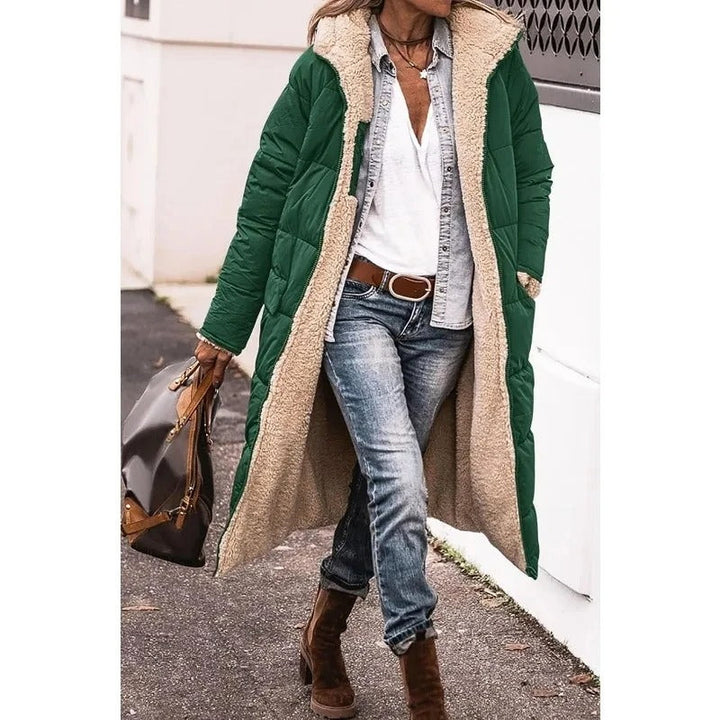 Women's Quilted Sherpa Lined Longline Coat