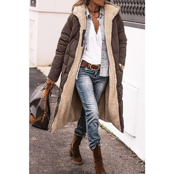 Women's Quilted Sherpa Lined Longline Coat