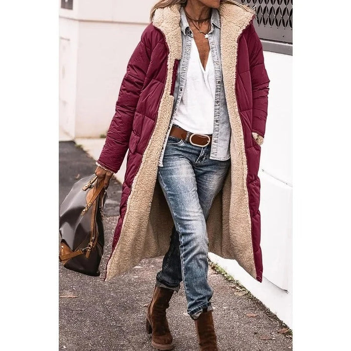 Women's Quilted Sherpa Lined Longline Coat