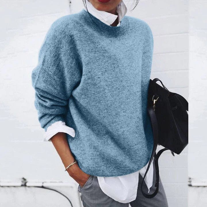 Women's Relaxed Crewneck Drop Shoulder Sweater