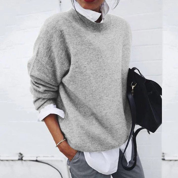 Women's Relaxed Crewneck Drop Shoulder Sweater