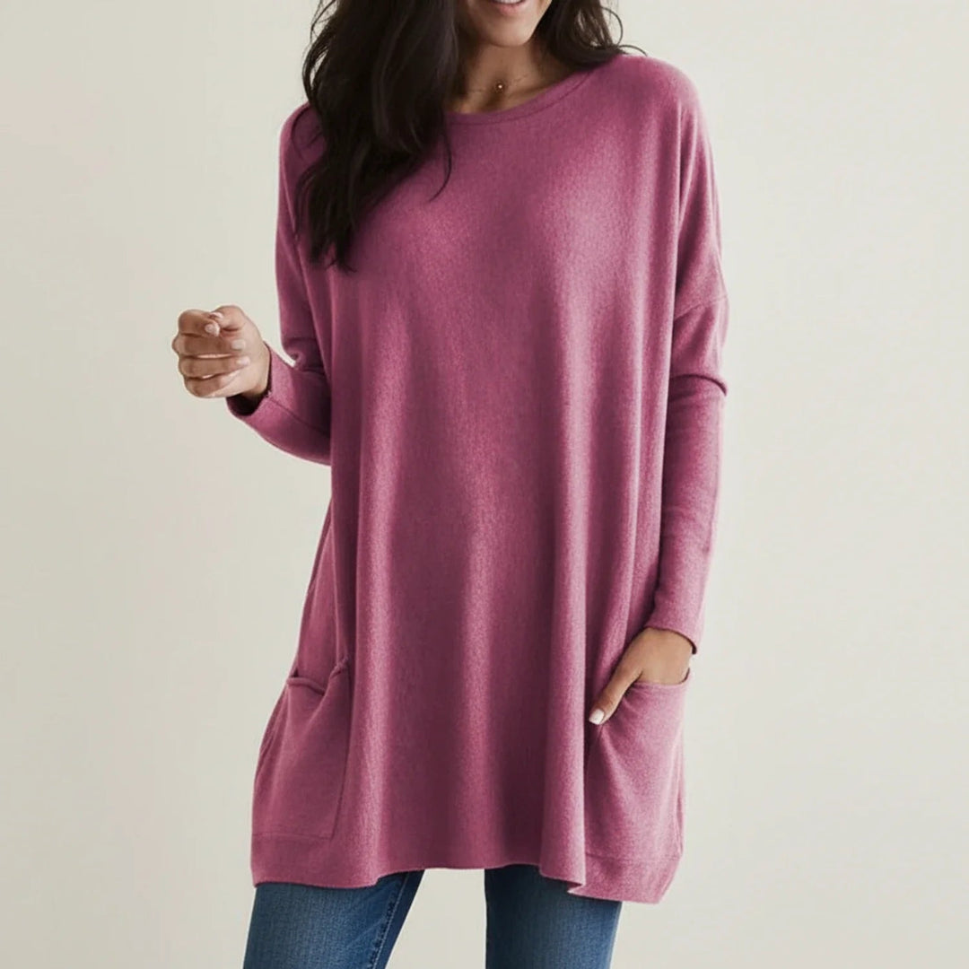 Women's Relaxed Longline Knit Tunic Sweater