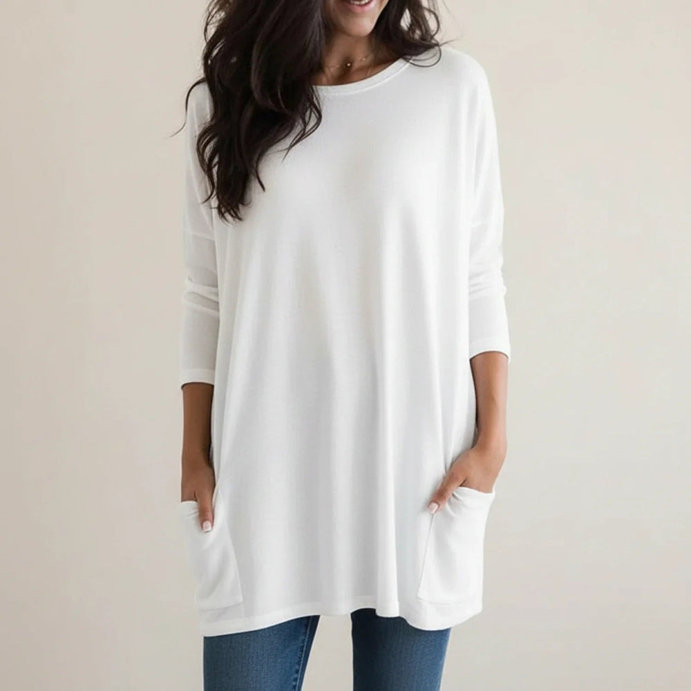 Women's Relaxed Longline Knit Tunic Sweater