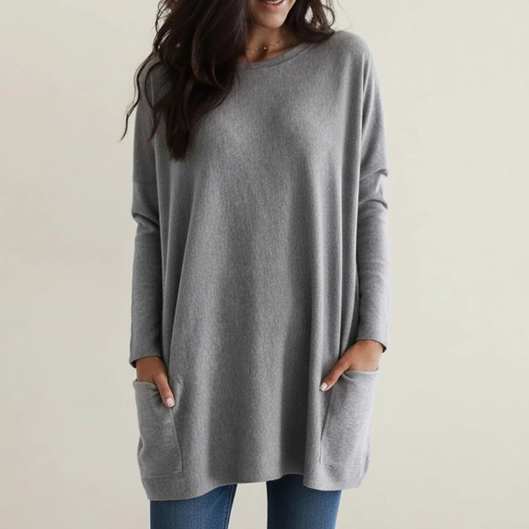 Women's Relaxed Longline Knit Tunic Sweater