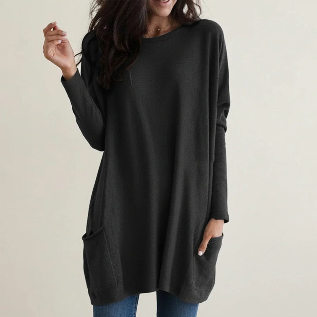 Women's Relaxed Longline Knit Tunic Sweater