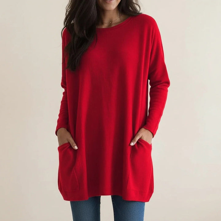 Women's Relaxed Longline Knit Tunic Sweater