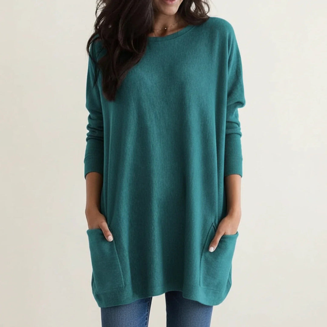 Women's Relaxed Longline Knit Tunic Sweater