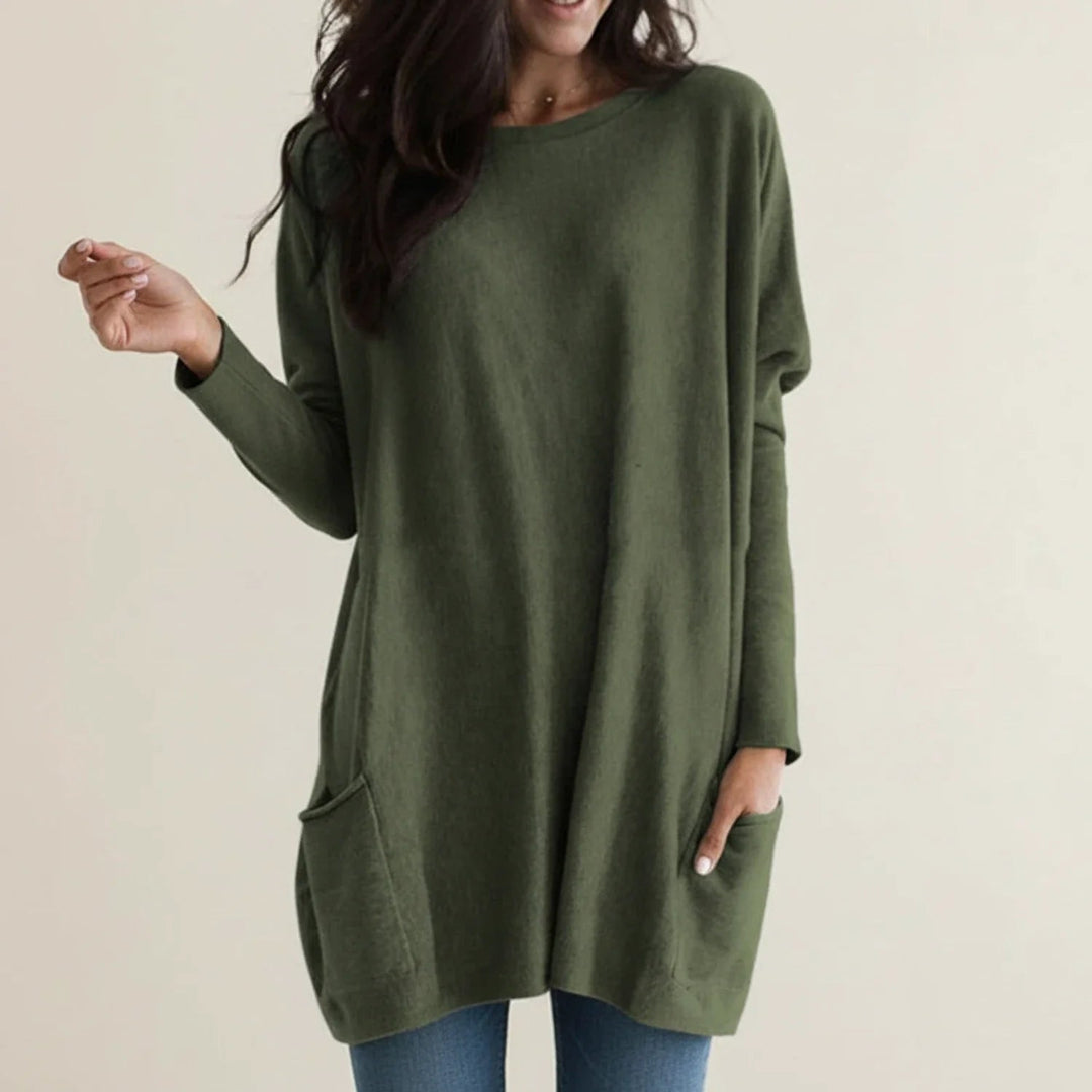 Women's Relaxed Longline Knit Tunic Sweater