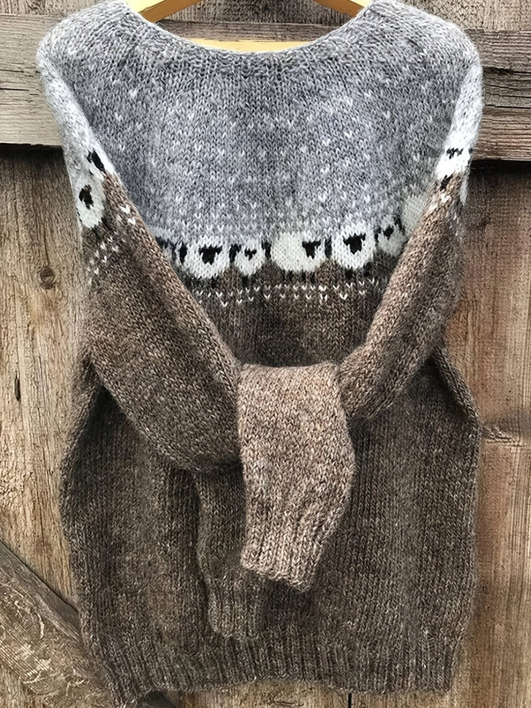 Women's Sheep Jacquard Chunky Knit Sweater
