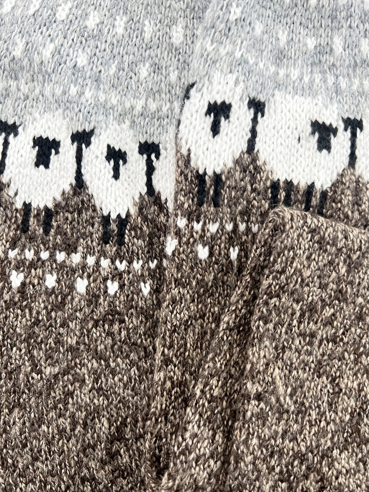 Women's Sheep Jacquard Chunky Knit Sweater