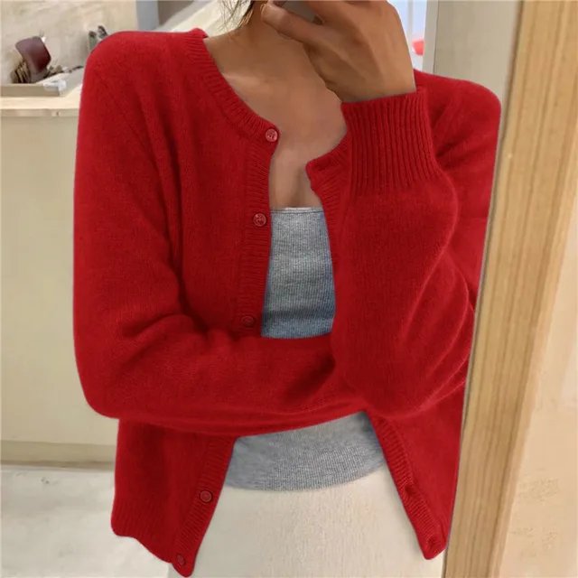 Women's Soft Knit Button-Front Cardigan