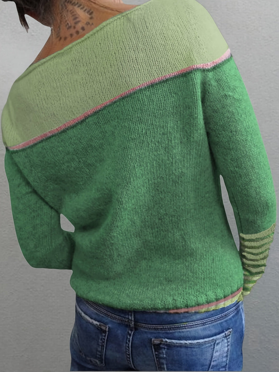 Women's Striped Boat Neck Knit Sweater