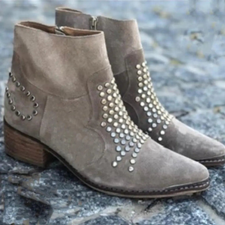 Women's Studded Pointed Toe Ankle Boots